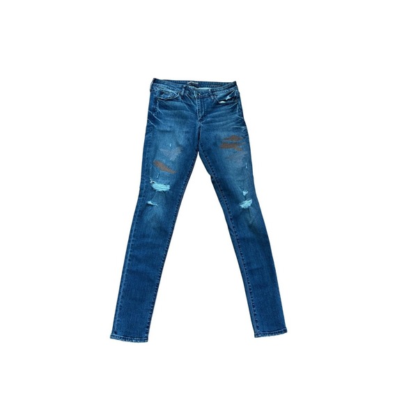 Abercrombie &‎ Fitch Super Skinny Distressed Dark Wash Jeans - Picture 2 of 7